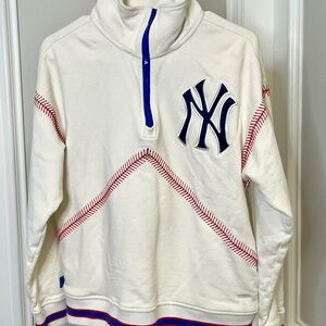 Terez MLB Baseball New York Yankees Stitch Quarter Zip Sweaters